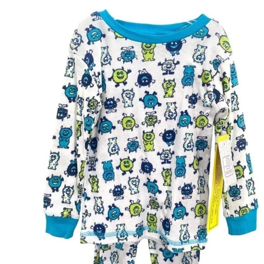 Boys Monster Print Knit Pajamas Set 4T